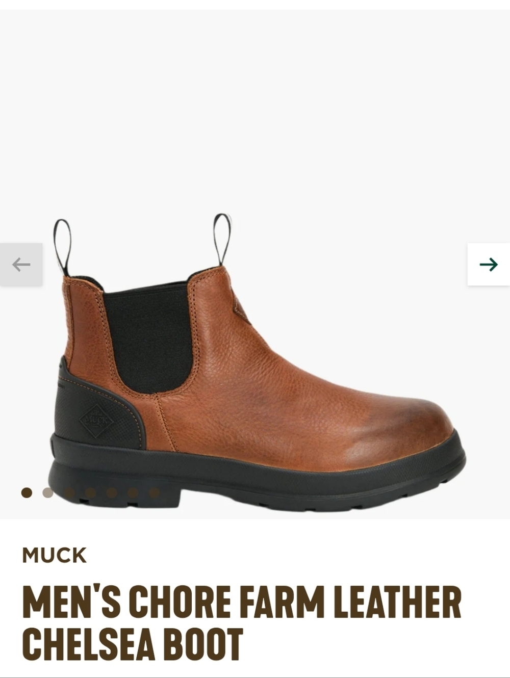 NWT Men's Chore Farm Leather Chelsea Boot - Brown